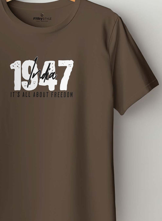 Freedom 47 Brown Half Sleeve T-Shirt