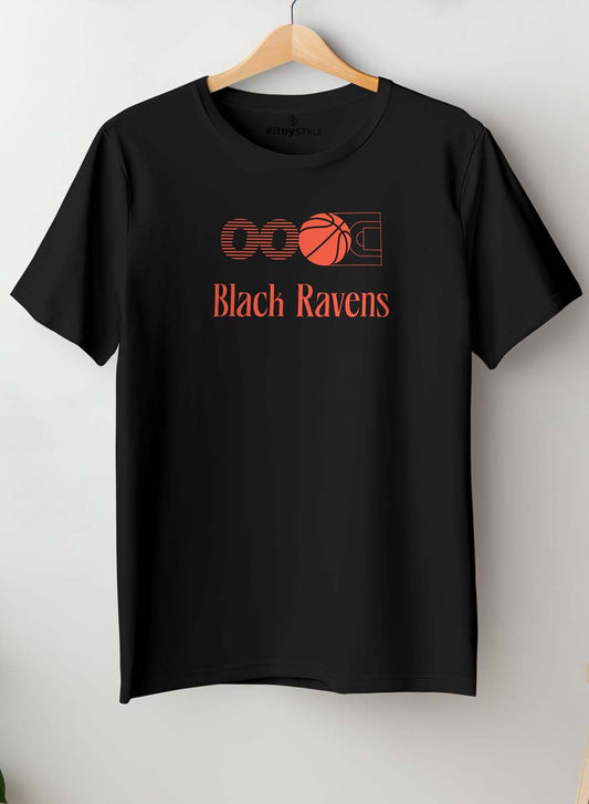 Black Ravens Stylish Black Tshirt- Half Sleeve