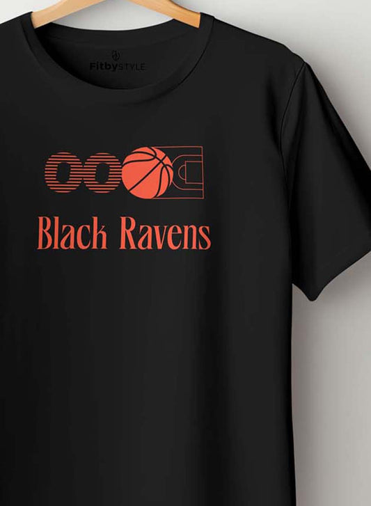 Black Ravens Stylish Black Tshirt- Half Sleeve