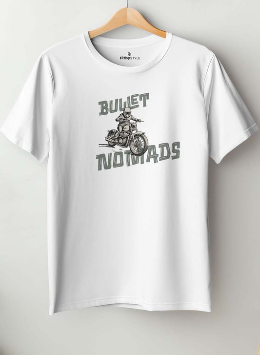 Bullet Ride White Cotton T-Shirt