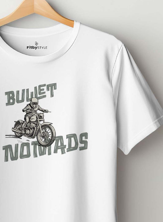 Bullet Ride White Cotton T-Shirt