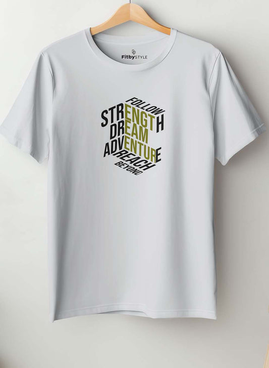 Follow Strength Classic Half Sleeve T Shirt White