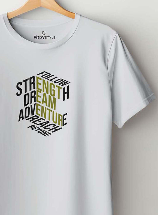 Follow Strength Classic Half Sleeve T Shirt White