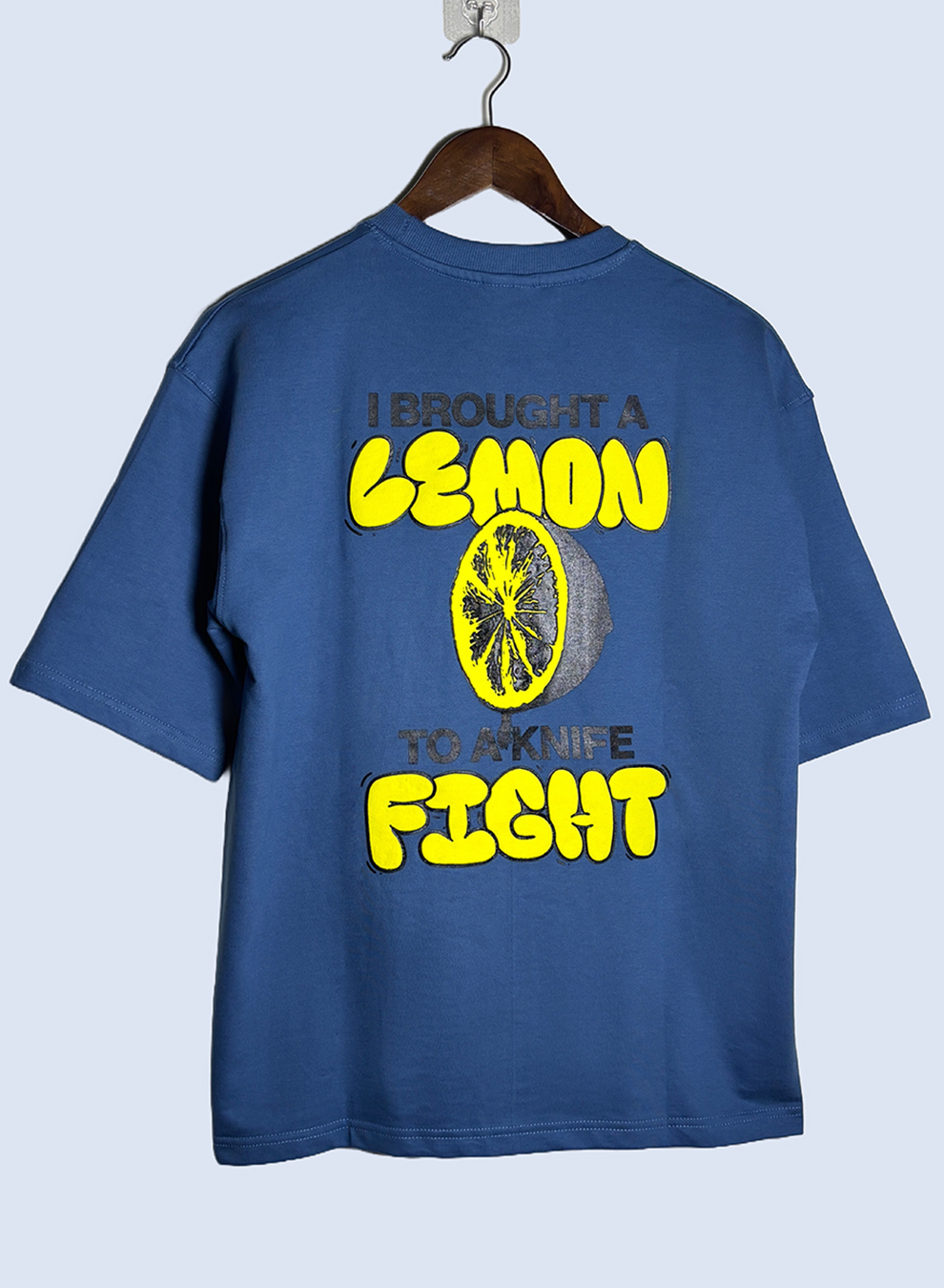 Lemon-Fight Blue drop shoulder T-shirt