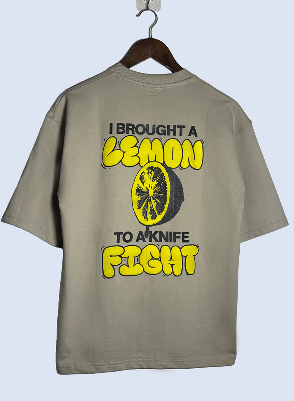 Lemon-Fight Grey drop shoulder T-shirt