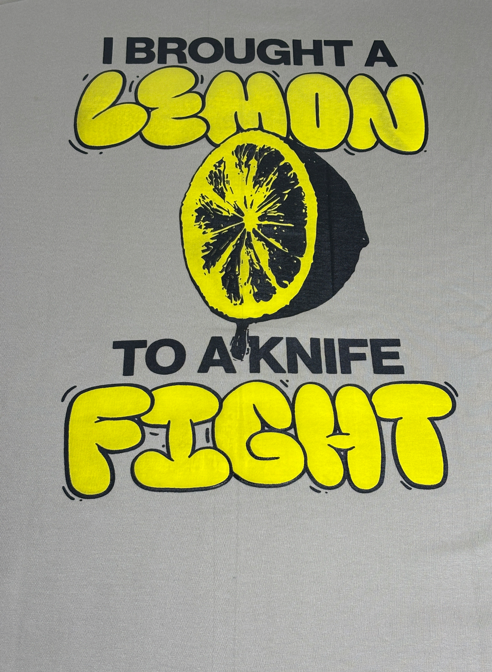Lemon-Fight Grey drop shoulder T-shirt