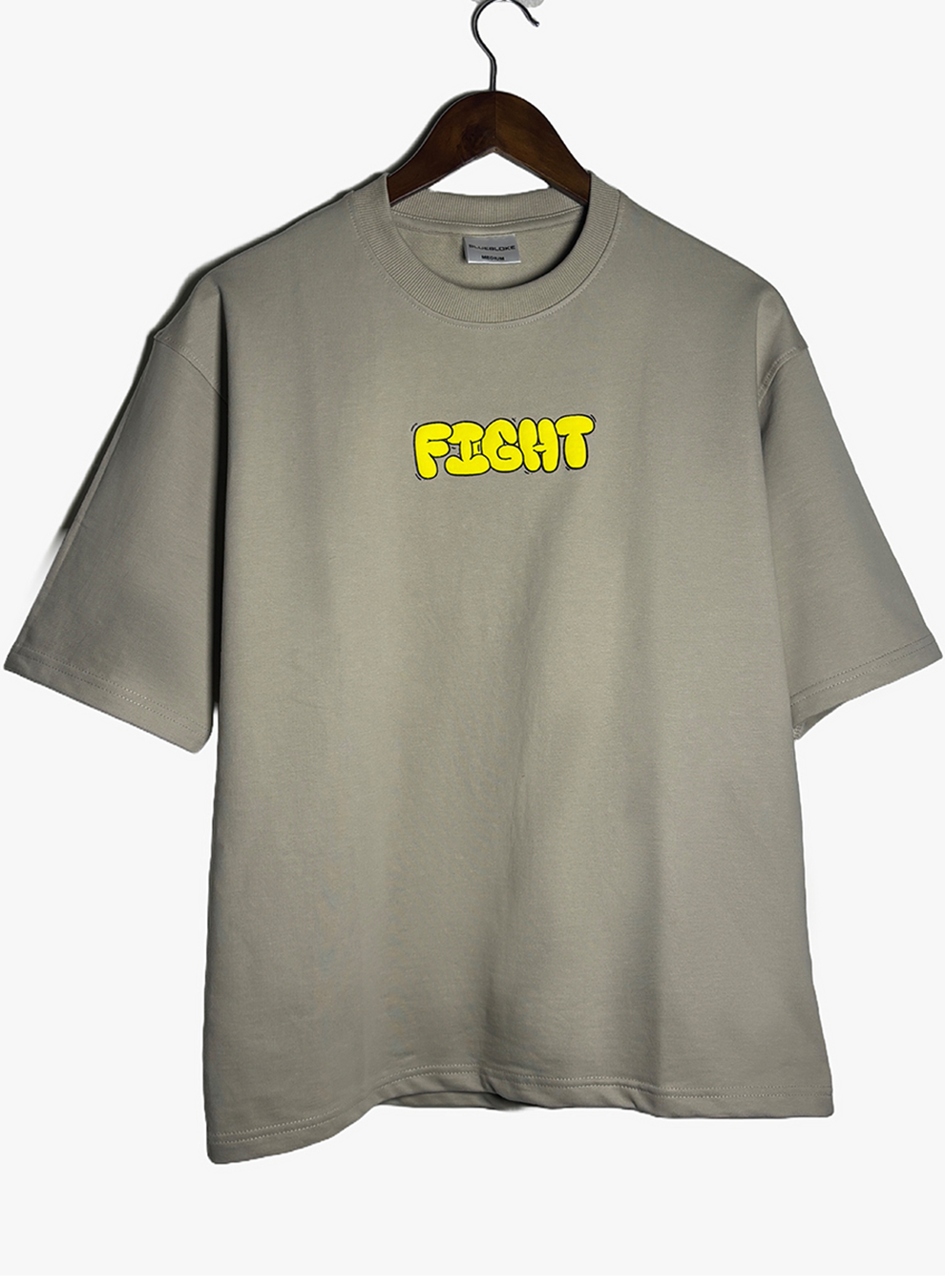 Lemon-Fight Grey drop shoulder T-shirt
