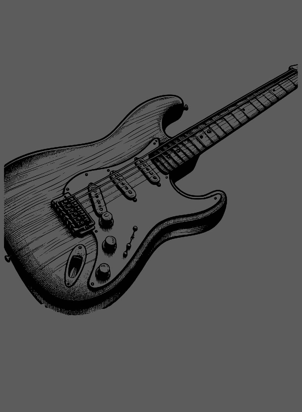 Guitar Grey Fender Stratocaster design T-Shirt