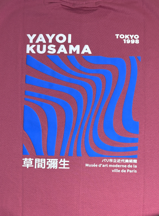 Yayoi-Kusama Drop Shoulder T-purplish pink