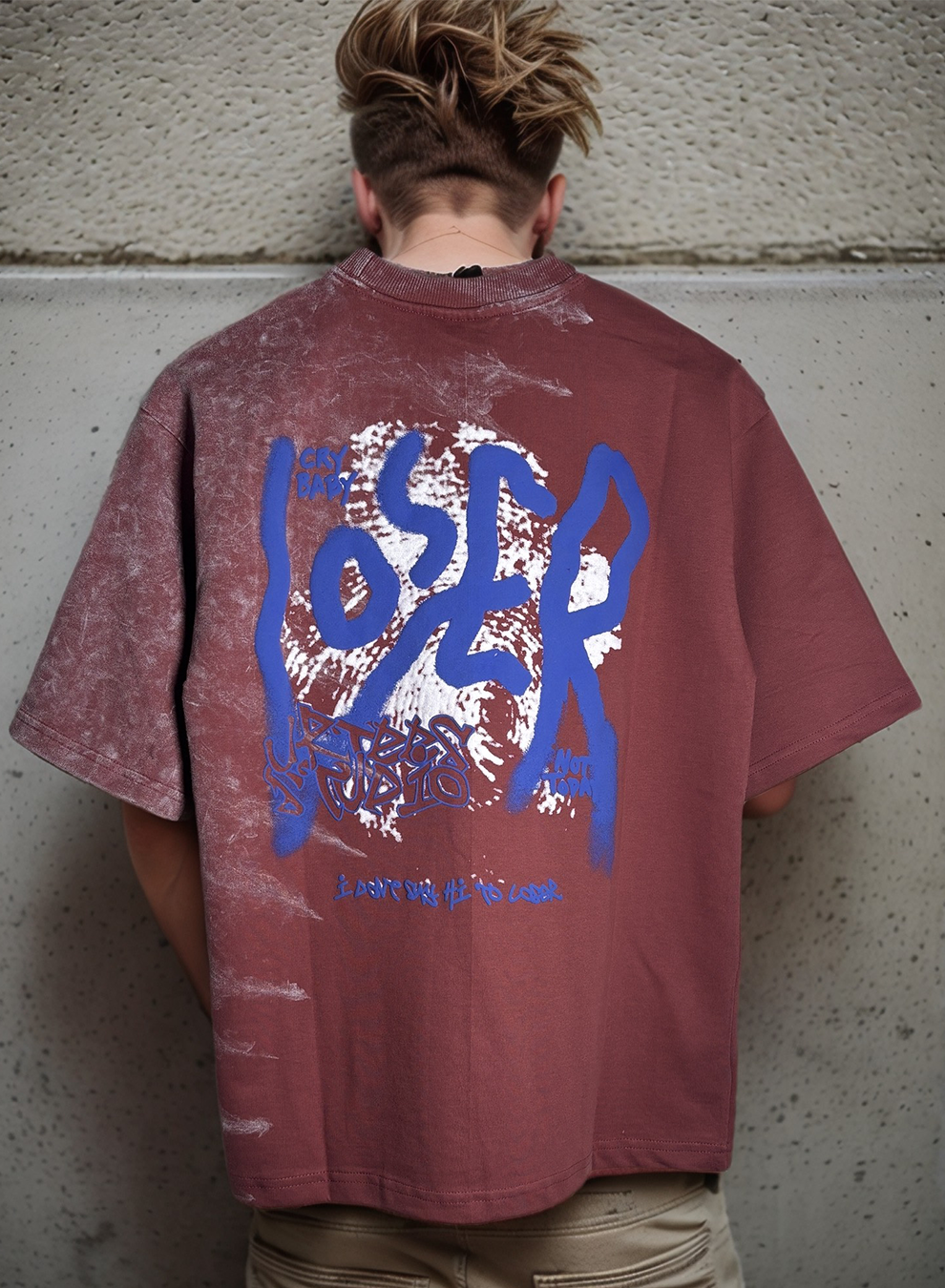 Looser-Maroon-Relaxed fit Drop Shoulder