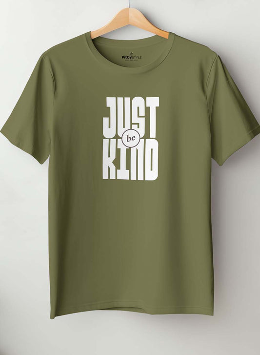Just Be King Olive Half Sleeve T-Shirt