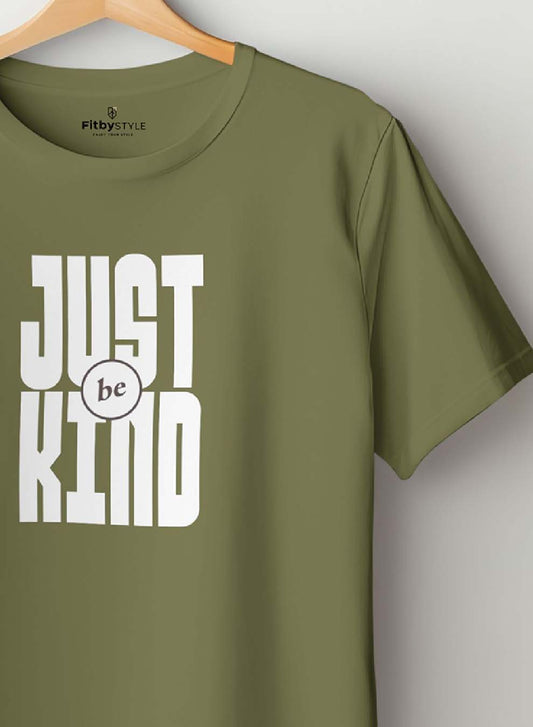 Just Be King Olive Half Sleeve T-Shirt