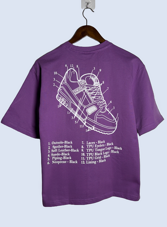 Drop-shoulder PARIS vivid violet T-Shirt