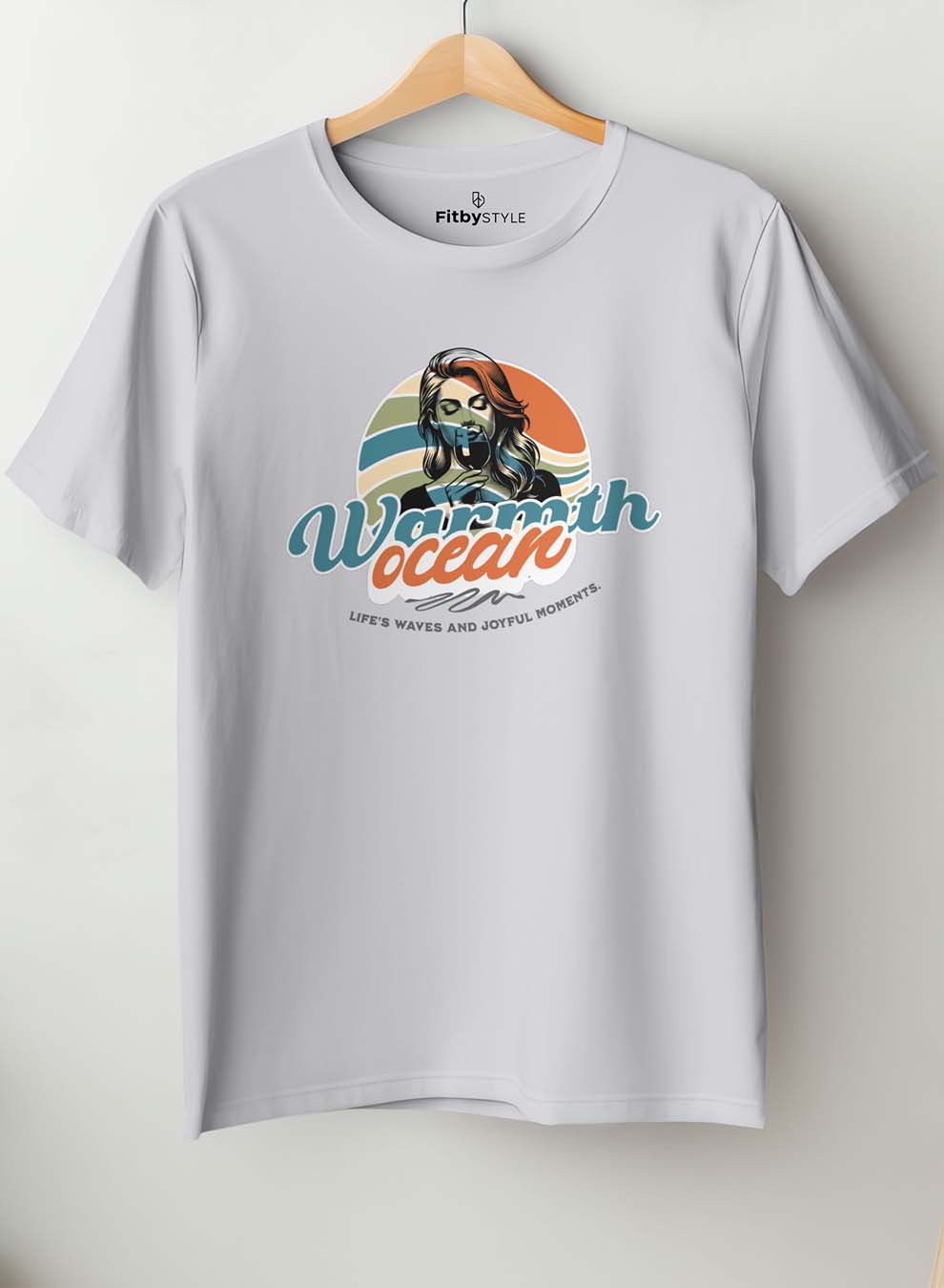 Warmth Ocean White Color T-Shirt Half Sleeve