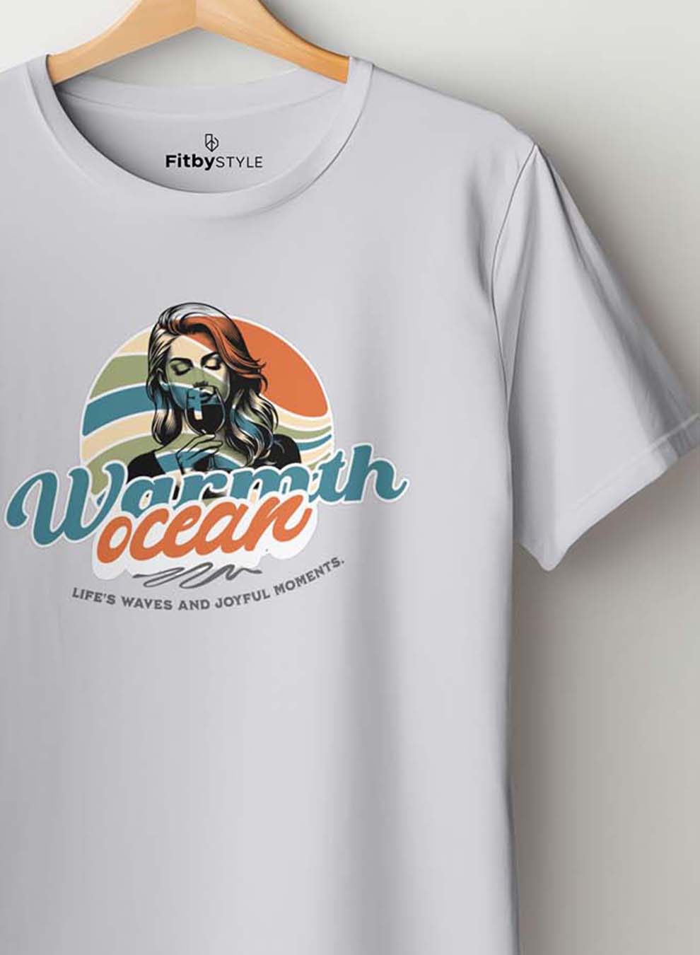 Warmth Ocean White Color T-Shirt Half Sleeve
