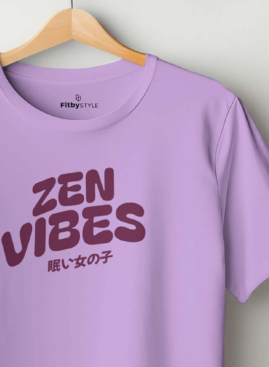 Zen Vibes Lavender Half Sleeve T-Shirt